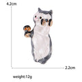 Alloy Enamel Cat Brooch Pin For Cute Lapel Clothing Decor view 5
