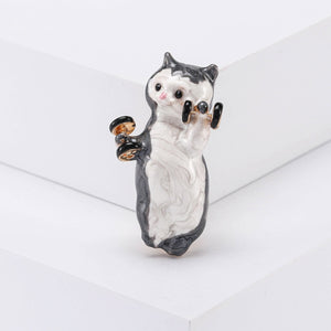 Alloy Enamel Cat Brooch Pin For Cute Lapel Clothing Decor