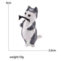 Alloy Enamel Cat Eating Fish Brooch Pin For Cute Outfits view 5