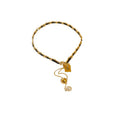 Minimalist Faux Leather Letter Square Plate Tassel Pearl Clavicle Necklace view 5