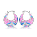 European Style Pink Flower Bud Resin Enamel Drop Earrings For Women Elegant Ear Cuffs view 4