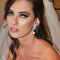 Luxury Bridal Drop Earrings Full Zircon Inlaid Faux Pearl Wedding Earrings For Women view 3