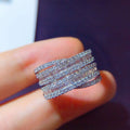 Luxury Women's Wedding Band Ring With Inlaid T Shape Zircon, Cross Border Jewelry view 3