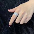 Luxury Women's Wedding Band Ring With Inlaid T Shape Zircon, Cross Border Jewelry view 4