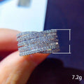 Luxury Women's Wedding Band Ring With Inlaid T Shape Zircon, Cross Border Jewelry view 5