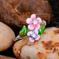 Sweet Flower Enamel Drip Glaze Ring, New Fashion Hand Jewelry Valentine Gift Accessory view 5