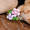 Sweet Flower Enamel Drip Glaze Ring, New Fashion Hand Jewelry Valentine Gift Accessory view 4