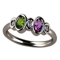 Korean Fashion Colorful Zircon Ring, Platinum Plated Rainbow Finger Jewelry view 5