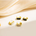 Elegant Minimalist Geometric Oval Enamel Alloy Stud Earrings For Women Light Luxury Fashion Earrings view 2