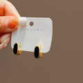 Elegant Minimalist Geometric Oval Enamel Alloy Stud Earrings For Women Light Luxury Fashion Earrings view 3