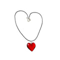 Red Glass Heart Pendant Necklace Simple Fashion Collarbone Chain For Women view 5