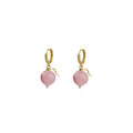 Elegant Pink Peach Charm Drop Hoops With Rhinestone Inlaid Alloy Hooks Sweet Summer Earrings view 5