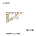 Alloy Rhinestone Triangle Ruler Brooch Creative Coat Lapel Pin view 6