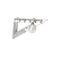 Alloy Rhinestone Triangle Ruler Brooch Creative Coat Lapel Pin view 5
