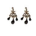 Vintage Palace Style Alloy Rhinestone Crystal Geometric Line Tassel Drop Earrings view 5