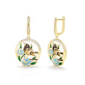 Pastoral Bird And Flower Resin Earrings Handmade Enamel Drop Earrings Fashion Jewelry view 5