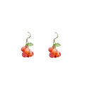 Sweet Summer Orange Fruit Cluster Acrylic Bead Alloy Hook Dangle Fashion Statement Earrings view 5