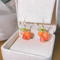 Sweet Summer Orange Fruit Cluster Acrylic Bead Alloy Hook Dangle Fashion Statement Earrings view 3