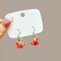 Sweet Summer Orange Fruit Cluster Acrylic Bead Alloy Hook Dangle Fashion Statement Earrings view 2