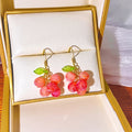 Sweet Summer Orange Fruit Cluster Acrylic Bead Alloy Hook Dangle Fashion Statement Earrings view 1