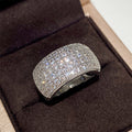Platinum Color Half Eternity Full Zircon Ring For Women Sparkling Finger Jewelry view 1