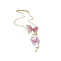 Alloy Rhinestone Pearl Tulle Butterfly Tassel Choker Necklace Forest Style view 5
