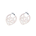 Elegant Hollow Leaf Alloy Hoop Stud Earrings For Women Summer Metal Cutout Floral Statement Earrings view 5