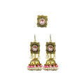 Vintage Bohemian Alloy Rhinestone Square Stud Pearl Tassel Bell Jhumka Luxury Dangle Earrings view 5