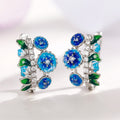 Fashion Enamel Flower Ear Cuffs With Zircon Accents, Resin Floral Earrings For Women view 4