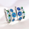 Fashion Enamel Flower Ear Cuffs With Zircon Accents, Resin Floral Earrings For Women view 2