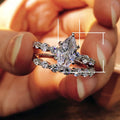 Fashion Luxury Full Pave Zircon Two Piece Ring Set, High End Women's Stackable Jewelry view 5