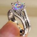 Fashion Six Prong Cubic Zirconia Solitaire Ring European Women's Engagement Dinner Jewelry view 6