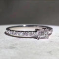 Fashion Full Zircon Rectangle Sugar Cube Geometric Index Finger Ring For Women view 4