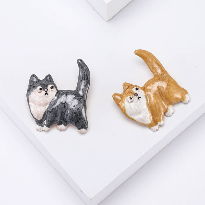 Alloy Enamel Corgi Dog Brooch Pin For Fashion Apparel Decoration