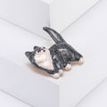 Alloy Enamel Corgi Dog Brooch Pin For Fashion Apparel Decoration view 4