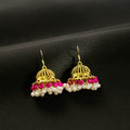 Silver Needle Bohemian Stud Earrings With Rhinestone Tassel Pearl Bell Shape Vintage Ethnic Style view 4