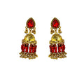 Silver Needle Bohemian Stud Earrings With Rhinestone Tassel Pearl Bell Shape Vintage Ethnic Style view 5