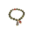 Korean Minimalist Ceramic Dog Charm Adjustable Beaded Bangle With Bodhi Seed Style view 5