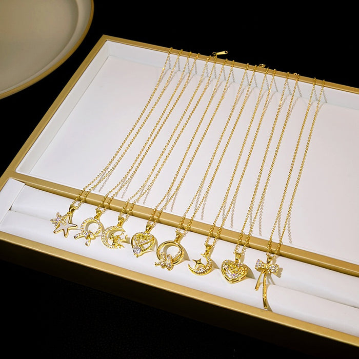 Fashion Commuter Metal Necklace Set With Luxury Geometric Vintage Pendant Accessories