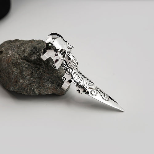 Punk Metal Knuckle Ring With Movable Spikes, Vintage Exoskeleton Finger Ring Decoration