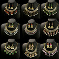 Vintage Bohemian Collarbone Necklace And Drop Earrings Set, Exaggerated Ethnic Exotic Jewelry view 1