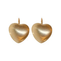Gold Plated Copper Brushed Heart Hook Earrings Vintage Chic Commuter Jewelry For Women view 5