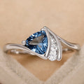 Women's Twisted Arm Chunky Triangle Dark Blue Zircon Ring, Romantic Proposal Light Luxury Jewelry view 2