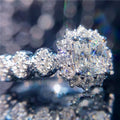 Flower Shape Zircon Ring For Women, Floral Diamond Inlaid Fashion Engagement Finger Jewelry view 4