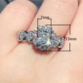 Flower Shape Zircon Ring For Women, Floral Diamond Inlaid Fashion Engagement Finger Jewelry view 5