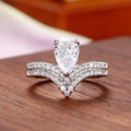 Creative Pear Water Drop Cluster Zircon Crown Ring For Women, Fashion Statement Finger Jewelry view 2