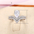 Creative Pear Water Drop Cluster Zircon Crown Ring For Women, Fashion Statement Finger Jewelry view 5