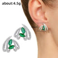 Fashion OL Geometric Cubic Zirconia Stud Earrings For Women, Versatile Trendy Jewelry view 5