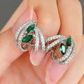 Fashion OL Geometric Cubic Zirconia Stud Earrings For Women, Versatile Trendy Jewelry view 4