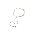 Premium Minimalist Alloy Pearl Triangle Silver Tassel Adjustable Clavicle Necklace view 5
